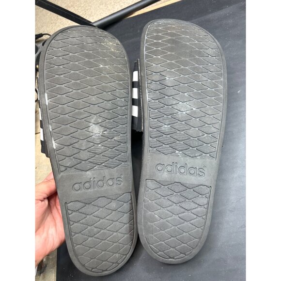 Adidas Mens Slide Sandals Size 14 Black & White Striped Comfortable Slip-On - Picture 6 of 6